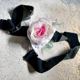 Can I call You Rose / Boho Rose Choker Flower Tie Brooch Clip Upcycled Jabot Magnolia Apple Blossom Upcycled Concept Store