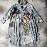 Venus Patch /  Designer 100% Silk Kimono Boho Maxi Dress Floral Angel Petchwork Luxury Resort Wear Concept Upcycled