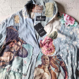 Venus Patch /  Designer 100% Silk Kimono Boho Maxi Dress Floral Angel Petchwork Luxury Resort Wear Concept Upcycled