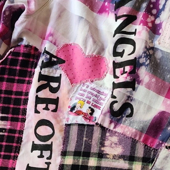 Dogs Angels / Designer Kimono Duster Upcycled Couture Vintage Denim Flannel Concept Boro Visvim Patchwork Sustainable Artisan