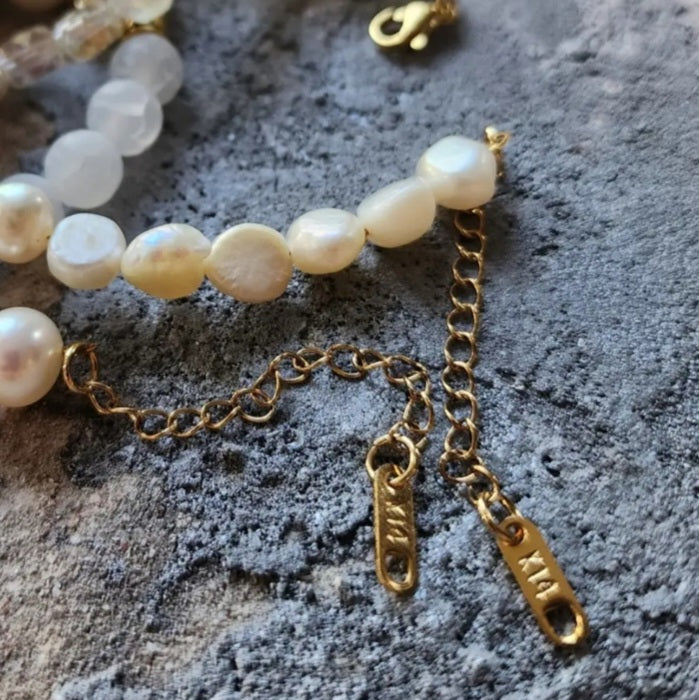 Here She Is / Most Popular Jewelry Silver Gold Bracelets Set Natural Pearls Hypoallergenic Bracelet Gift For Women