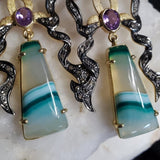 OLD MONEY / Silver Gold Earrings Natural Pearls Crystals Stone Hypoallergenic Jewelry Luxury Jewelry Gift For Women