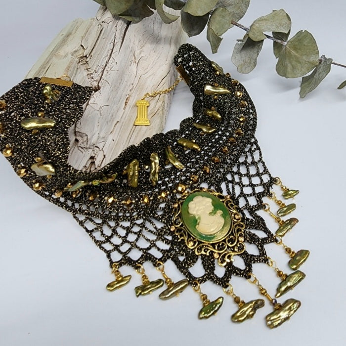 Ariadna / Designer Gold Nrcklace Natural Pearls Stone Hypoallergenic Crochet Jewelry Most Popular Jewelry Gift For Women