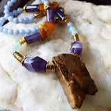 They Are Back / Bohemian Mens Necklace Natural Hematite Pyrite Chocker Massive Man necklace