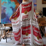 Art Basel Andy Warhol Soup / Designer Maxi Dress Boho Luxury Resort Wear Fabric  Dress Artisan Concept Clothing Unique Couture
