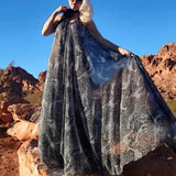 SAFARI / What To Wear For Art Event In Basel Miami Giraffe African Print Maxi Dress For Fashion Photo shoot