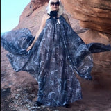 SAFARI / What To Wear For Art Event In Basel Miami Giraffe African Print Maxi Dress For Fashion Photo shoot