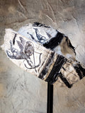 Angel Swing / Avant-Garde Sailor Hat Dyed Distressed Denim Cupid Angel Print Logo Patch Dark Academy Vintage