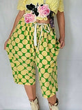 Cloudless Lemon / Bloomers Victorian Pants Shabby Chic Aplique Lemon Floral Print Patchwork Romantic Chic Patched Avant-garde
