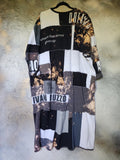 Love / Avant-garde Top Tunic Dress Black White Designer Up-cycled Clothing Patchwork Raw Vintage Cotton