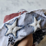 SOUTH STARS / Designer Top Hat Shabby Chic Hat Upcycled Distressed Denim Bohemian style Hat Hand Stitched Top Hat Patchwork