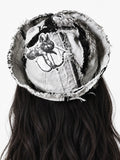 Angel Swing / Avant-Garde Sailor Hat Dyed Distressed Denim Cupid Angel Print Logo Patch Dark Academy Vintage