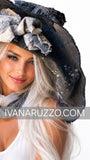 SPIRIT OF VENICE / Designer Top Hat Shabby Chic Hat Upcycled Distressed Denim Bohemian Avant-garde Hat Hand Stitched Top Hat Patchwork