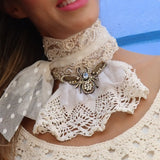 Busy Bee / Designer Techwear Upcycled Denim Tie Hippie Concept Boro Visvim Patchwork Upcycled Vintage Denim Contemporary Jabot