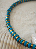 Snake Island / Surf Choker Natural Blue Stone Turquoise Unique Beaded Necklace for Men