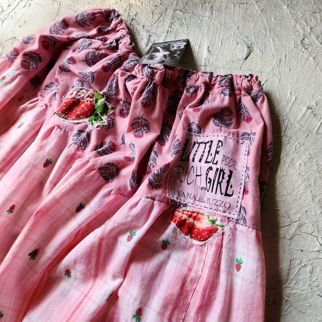 High Tea / Maxi Skirt Vintage Lace Cottage European Cotton Tea Cup Butterfly Rose Bird Boho style Upcycled Recycled Hand Stitched