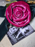 Burgundy Chic / Cottage Velvet Jabot Bow Tie Romantic Flower Fabric Rose Camellia Velvet Scarf Green Velvet Scarf