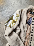 Guardian Soul / Designer Jacket Cottage Linen Patched Avangard Boho Artisan Distressed European Vintage