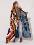 Marilyn Tattoo Shop / Boho Kimono Duster Upcycled Vintage Denim Concept Tatoo Marilyn Monroe Patchwork Avant-gardeKimono