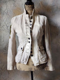 Guardian Soul / Designer Jacket Cottage Linen Patched Avangard Boho Artisan Distressed European Vintage
