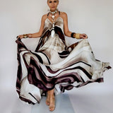 White Chocolate / Designer Maxi Dress Boho Luxury Resort Wear Silk Dress Artisan Concept Clothing Unique Couture