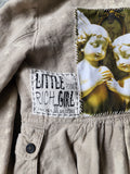 Guardian Soul / Designer Jacket Cottage Linen Patched Avangard Boho Artisan Distressed European Vintage