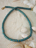 Snake Island / Surf Choker Natural Blue Stone Turquoise Unique Beaded Necklace for Men
