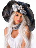SPIRIT OF VENICE / Designer Top Hat Shabby Chic Hat Upcycled Distressed Denim Bohemian Avant-garde Hat Hand Stitched Top Hat Patchwork