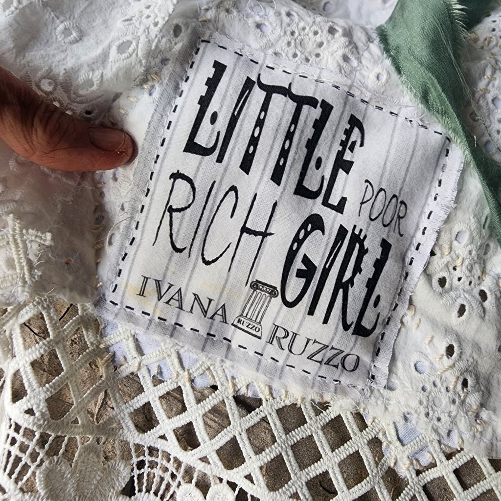 Cupid LOVE LETTERS / Collar Jabot Tie Upcycled Lace Pearl Crystal  Boho Vintage Bow Cottage Rose Edwardian Pink Magnolia Flower Pin