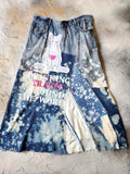 Drink Around the World / Avant-garde Designer Maxi Skirt Upcycled Recycled Denim Chic Concept Street wear