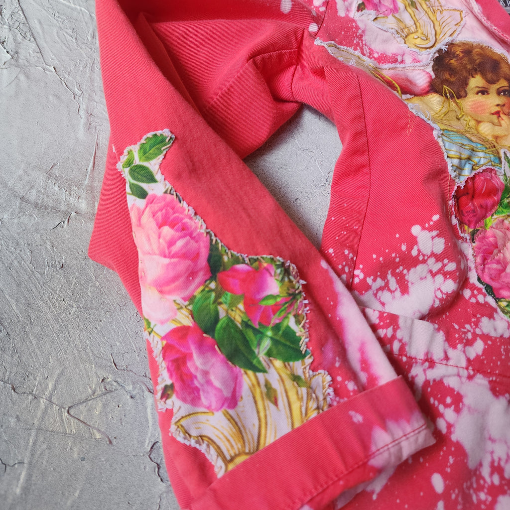 "CUPD IS STUPID"  / Angel Designer Jacket Cottage Patched Avangard Boho Artisan Distressed European