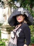 SPIRIT OF VENICE / Designer Top Hat Shabby Chic Hat Upcycled Distressed Denim Bohemian style Hat Hand Stitched Top Hat Patchwork