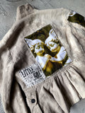 Guardian Soul / Designer Jacket Cottage Linen Patched Avangard Boho Artisan Distressed European Vintage