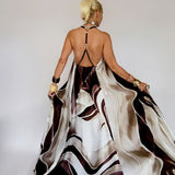 White Chocolate / Designer Maxi Dress Boho Luxury Resort Wear Silk Dress Artisan Concept Clothing Unique Couture