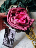 Madame Veronica / Vintage Lace Silk  Cottage Romantic Flower Large Edwardian French Rose BowtieJabot Boho