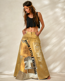 POOR LITTLE RICH GIRL / Designer Maxi Skirt Upcycled Couture Artisan Avant-garde Patchwork Handcrafted Sustainable