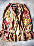 Parisian Maneki-Neko / Bloomers Victorian Pants Shabby Chic Ruffles Rose Cat Patchwork Golden Lace Romantic Chic Patched Avant-garde Aplique