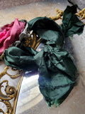 Madame Veronica / Vintage Lace Silk  Cottage Romantic Flower Large Edwardian French Rose BowtieJabot Boho
