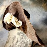 MOCCO ACADEMY / Designer Top Hat Shabby Chic Hat Upcycled Distressed Denim Bohemian style Hat Hand Stitched Top Hat Patchwork