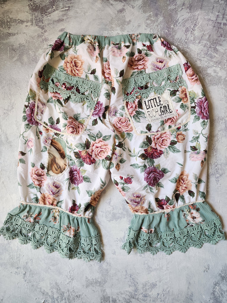 Venetian Rose / Bloomers Victorian Pants Shabby Chic Aplique Botticelli Venus Portrait Patchwork Romantic Chic Patched Avant-garde