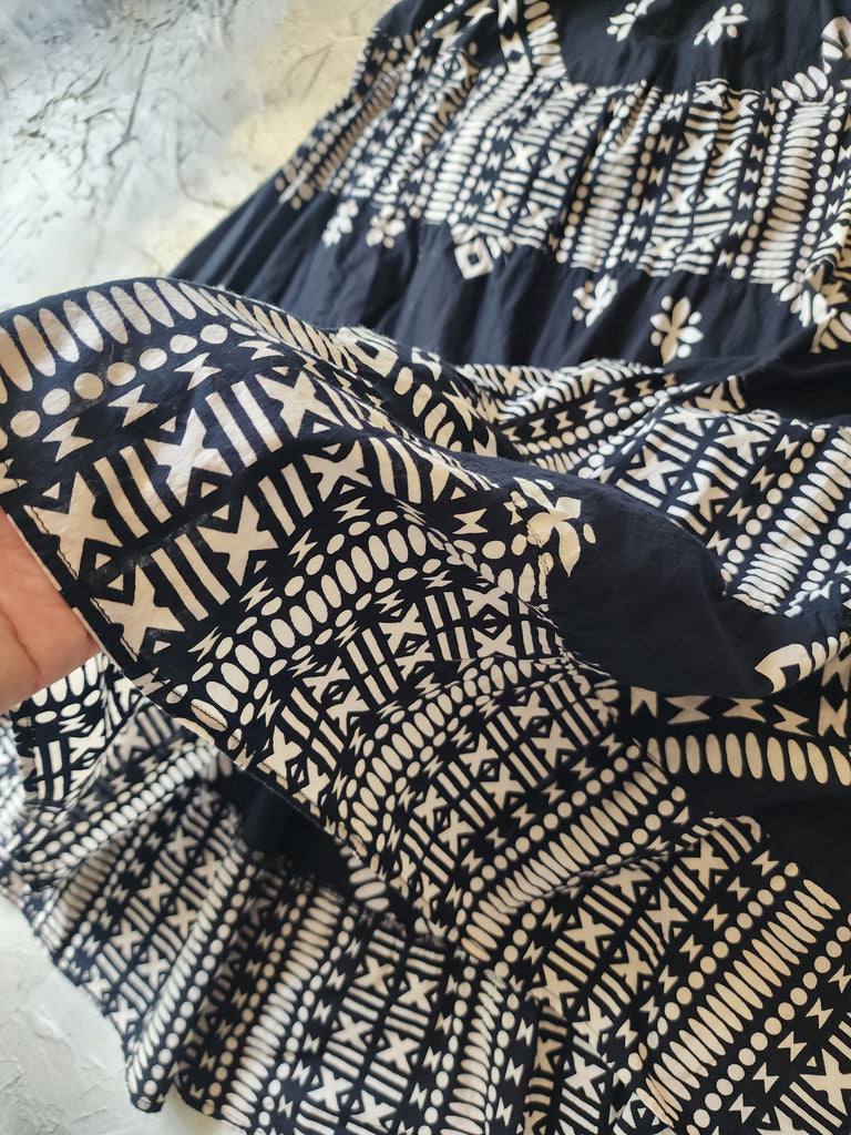 Country Lina / Authentic Boho Maxi Skirt Designer Upcycled European Cotton Denim Shabby Chic Concept Street wear