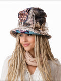 Turtle Beach / Patchwork Hunter Bucket Hat Floral Sculptured Designer Top Hat Quilt Patchwork Top Hat Vintage Cotton Hat