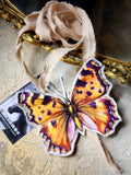 Victoria's Summer / Boho Graphic Vintage Fabric Jabot Botanical Bowtie Butterfly Necklace Belt Concept Upcycled Artisan Accessories