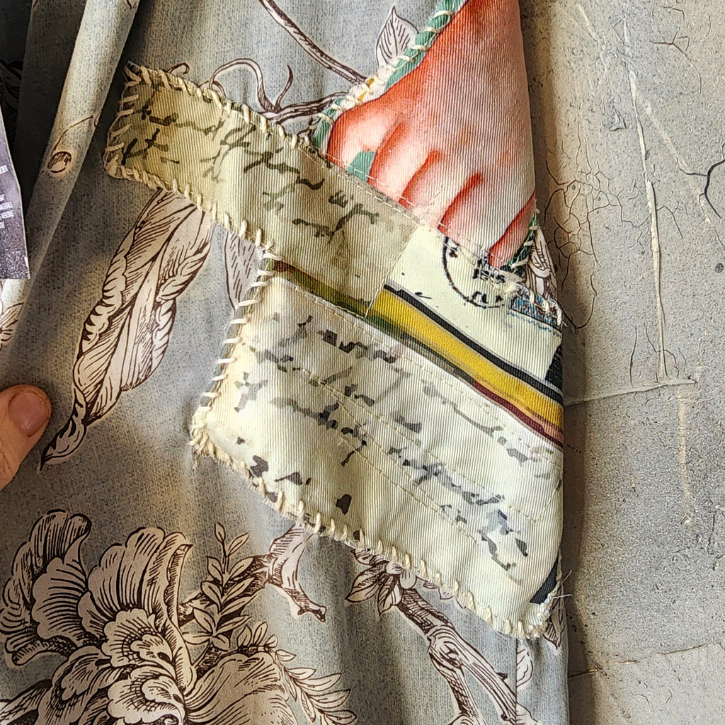 Cupid LOVE LETTERS / Designer Victorian Bloomers Ruffle European Cotton Love Letter Hand Patched  Distressing  Patchwork Floral Prints