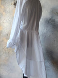 Larisa High-Low / Designer White Top Cottage Concept Avangard Artisan Rose Pin Capsule Collection Distressed European Vintage