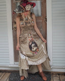 Versailles / Designer Shabby Chic 100% European Cotton Jacquard Jabot Victorian Tie Vintage Cottage Cat Edwardia Medallion
