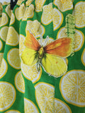 Cloudless Lemon / Bloomers Victorian Pants Shabby Chic Aplique Lemon Floral Print Patchwork Romantic Chic Patched Avant-garde