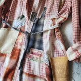 EVERY FALL I FALL IN LOVE  /Cottage Patched Avangard Coat Designer Jacket Artisan Distressed Buttondown Art