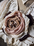 Comtesse La Fleur / Cottage Romantic Pelerine Shal Vintage Lace Large Silk Rose Flower Jabot Cotton Bowtie Tie Lace Choker