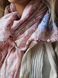 Lisette Gardens / Cottage Botanical Bandana Bowtie 100% Cotton Avantgarde Artisan Hand-Stitched Scarf Victorian Neck Wrap